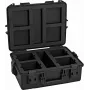 ROADINGER plastmasas koferis 4x AKKU UP-4 QCL Spot QuickDMX MK2, melns, 55x42,5x21 cm