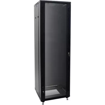 ROADINGER SSC-32 32U tērauda statīvu skapis ar stikla durvīm, 60x60x161 cm, 150 kg slodze