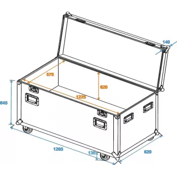ROADINGER Universal Tour Case 120 cm ar riteņiem Professional 30126413