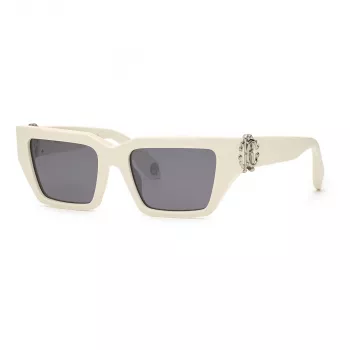 Roberto Cavalli Saulesbrilles SRC016M55847X Unisex Taisnstūra Melna/Pelēka 55/19/135 mm