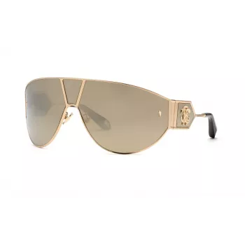 Roberto Cavalli sieviešu saulesbrilles SRC093-76300G ar 76mm gradienta pelēkām lēcām un melnu rāmi
