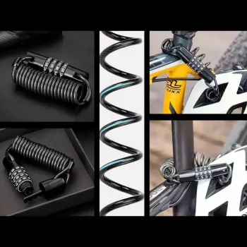ROCKBROS T609 Velosipēda slēdzene ar 1.5 m kombinācijas trosi - Melna