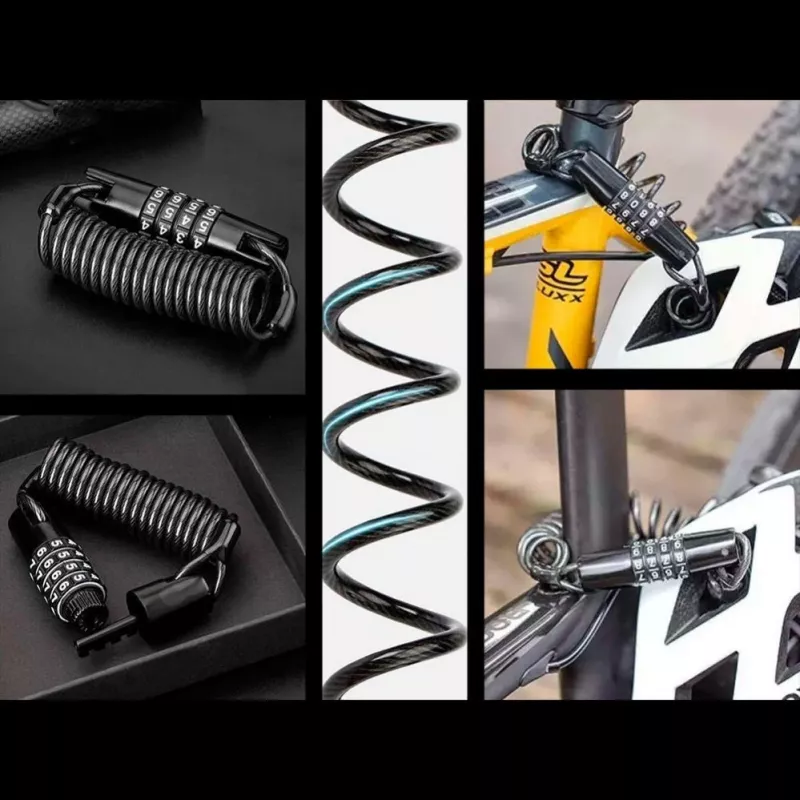 ROCKBROS T609 Velosipēda slēdzene ar 1,5 m kombinācijas trosi - Melna