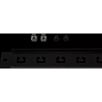 Rockstable 1U 19 Inch Cable Management Panel - Black - SPCC Steel - 485 mm