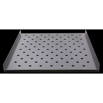 Rockstable 1U 19 collu fiksēts statīva plaukts, 690 mm dziļš, tērauds, melns, 50 kg slodzes ietilpība (RS19-FH69)