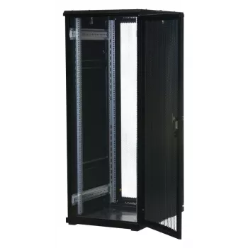 Rockstable 32U 19 inch Server Rack with Mesh Doors - Freestanding Frame - 32U - 800 kg - Lock - Mounting Rails - Adjustable Feet (RS19-6832PP)