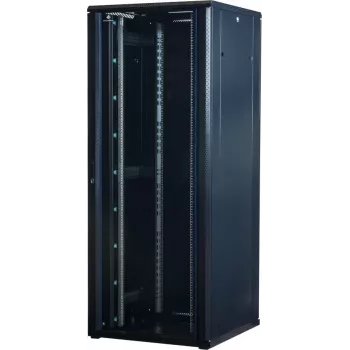 Rockstable 42U 19 collu servera skapis ar stikla durvīm - Brīvi stāvošs statīvs - 42U - 800 kg - Atslēgas slēdzene - Montāžas sliedes - Regulējamas kājas (RS19-8842)