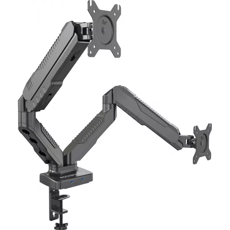 Rockstable RS-MM007 Advanced Dual Monitor Mount - Clamp / Grommet - 13 kg - 15-27 inches - 100x100 mm - Black