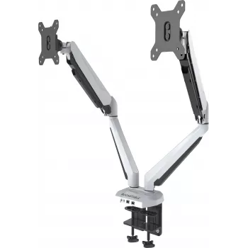 ROCKSTABLE RS-MM011W Professional Dual Monitor Mount - Clamp / Grommet - 16 kg - 38,1 cm (15 inch) - 81,3 cm (32 inch) - 100 x 100 mm - White