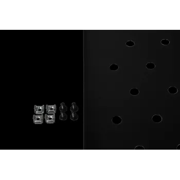 Rockstable RS19-FH612 1U Rack Shelf - Black - Steel - 60 kg Load Capacity - Oval Perforated
