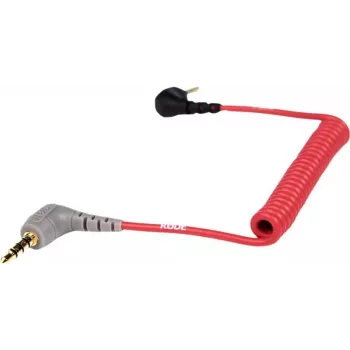 Rode SC7 Mikrofona kabelis - 3,5mm TRS ligzda uz 3,5mm TRRS spraudni - 17 cm - Ekranēts - Sarkans