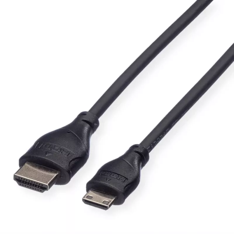 ROLINE HDMI High Speed kabelis ar Ethernet, HDMI Type A spraudnis uz Mini HDMI spraudnis, 2 m, 11.04.5580