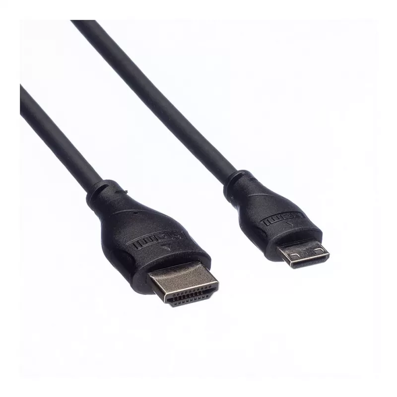 ROLINE HDMI High Speed kabelis ar Ethernet, HDMI Type A spraudnis uz Mini HDMI spraudnis, 2 m, 11.04.5580