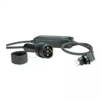 ROLINE Portable EV Charger Mode 2 Single-Phase 10A 2.3kW 5m Type 2 ar Šveices T12 kontaktdakšu