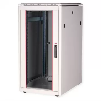 ROLINE Pro tīkla skapis 22U 600x800mm ar stikla durvīm, gaiši pelēks RAL 7035, 26.21.0050