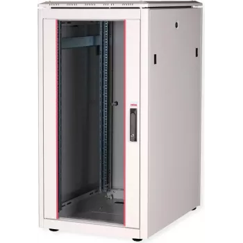 ROLINE Pro tīkla skapis 22U 600x800mm ar stikla durvīm, gaiši pelēks RAL 7035, 26.21.0050