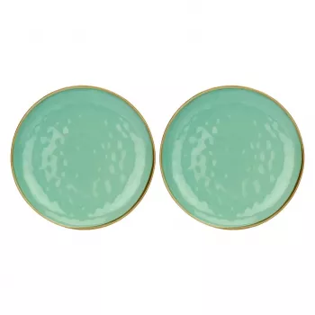 ROSE&TULIPANI Set of 2 Round Platters Concerto Verde Acqua - Mint, 32 cm