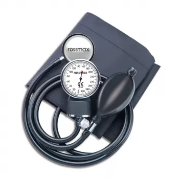 ROSSMAX Palm Type Aneroid Sphygmomanometer GB102 ar neilona aproci un pārnēsāšanas maciņu