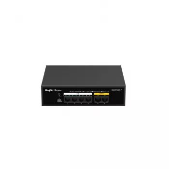 Ruijie RG-ES106F-P 6-portu Fast Ethernet PoE slēdzis, 4 PoE+ porti, 54W budžets, neuzraudzīts, melns