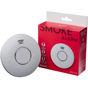 SAFEMI SHS-10S dūmu detektors – fotoelektrisks, 10 gadu iebūvēta baterija, 5 gadu garantija