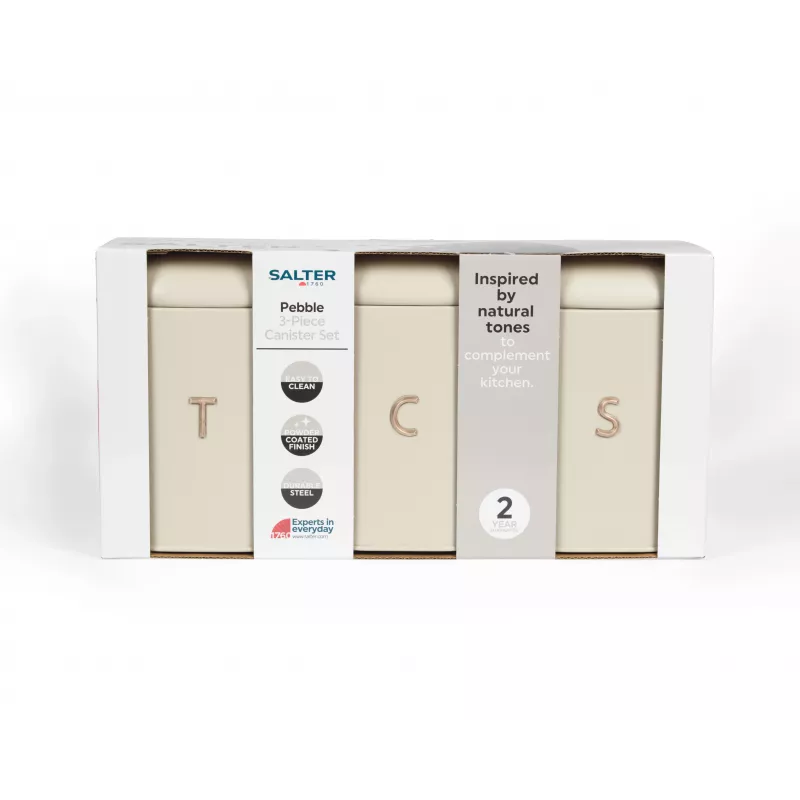 Salter BW13729OEU7 Pebble 3 gabalu kārbu komplekts Stone, Beige