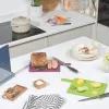 Salter Cosmos 4-Piece Chopping Board Set with Storage Stand, Multicoloured (Grey, Green, Blue, Red)