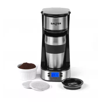 Salter EK2732FVDE Digitālā kafijas automāts - 1.5L, 12 tases, melns un sudrabs