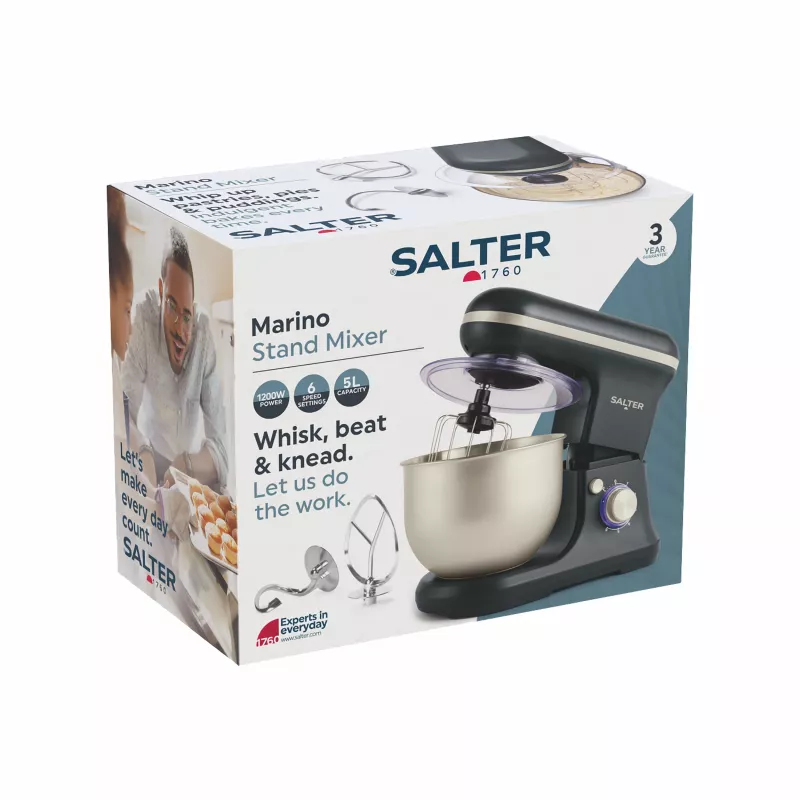 Salter EK5620BGRYFVDE Marino Stand Mikseris 1000W 5L Pelēks