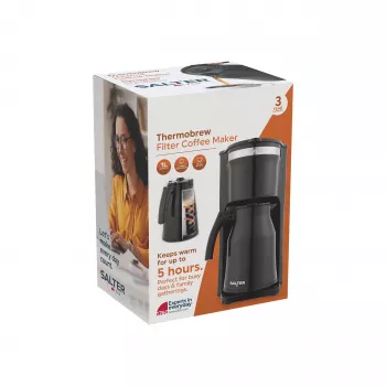 Salter EK6664VDE ThermoBrew Filter Coffee Maker 1.25L 900W Black/Stainless Steel