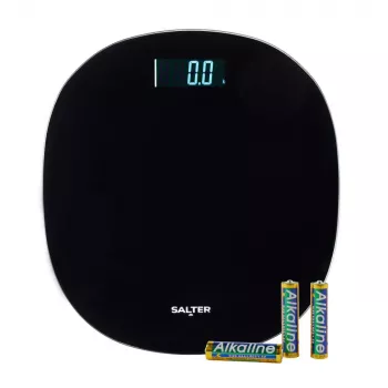 Salter SA00709BFEU12 Apaļie elektroniskie svari, melni, 180 kg, rūdīts stikls