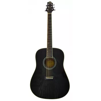 Samick D-4 TBK akustiskā ģitāra - Dreadnought, egle, Trans Black
