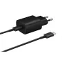 Samsung 25W USB-C Super Fast Charging sienas lādētājs ar USB-C uz USB-C kabeli (1m) - Melns