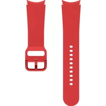Samsung Sport Band priekš Galaxy Watch (20 mm, M/L), melns/sarkans hibrīda āda un fluoroelastomērs