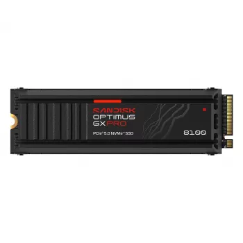 SanDisk Optimus GX PRO 8100 4TB PCIe Gen5 NVMe M.2 2280 iekšējais SSD ar radiatoru un aparatūras šifrēšanu