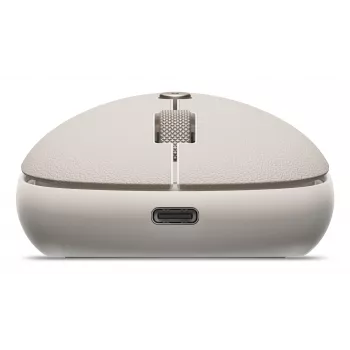 Satechi OntheGo Mouse — bezvadu pele ar Bluetooth un 2.4GHz USB-A, uzlādējama, vairākām ierīcēm, smilšu krāsā