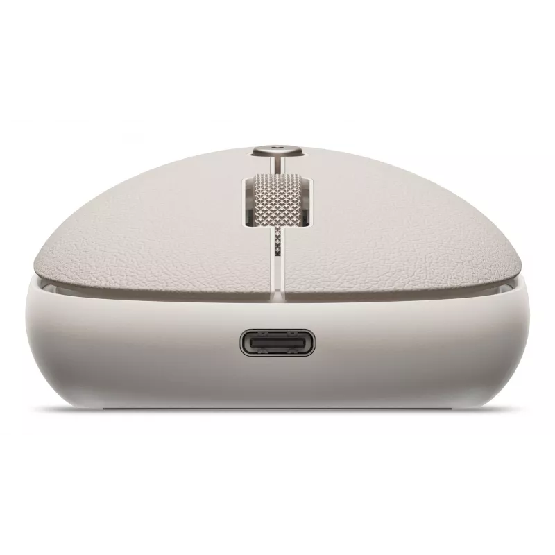 Satechi OntheGo Mouse — bezvadu pele ar Bluetooth un 2.4GHz USB-A, uzlādējama, vairākām ierīcēm, smilšu krāsā