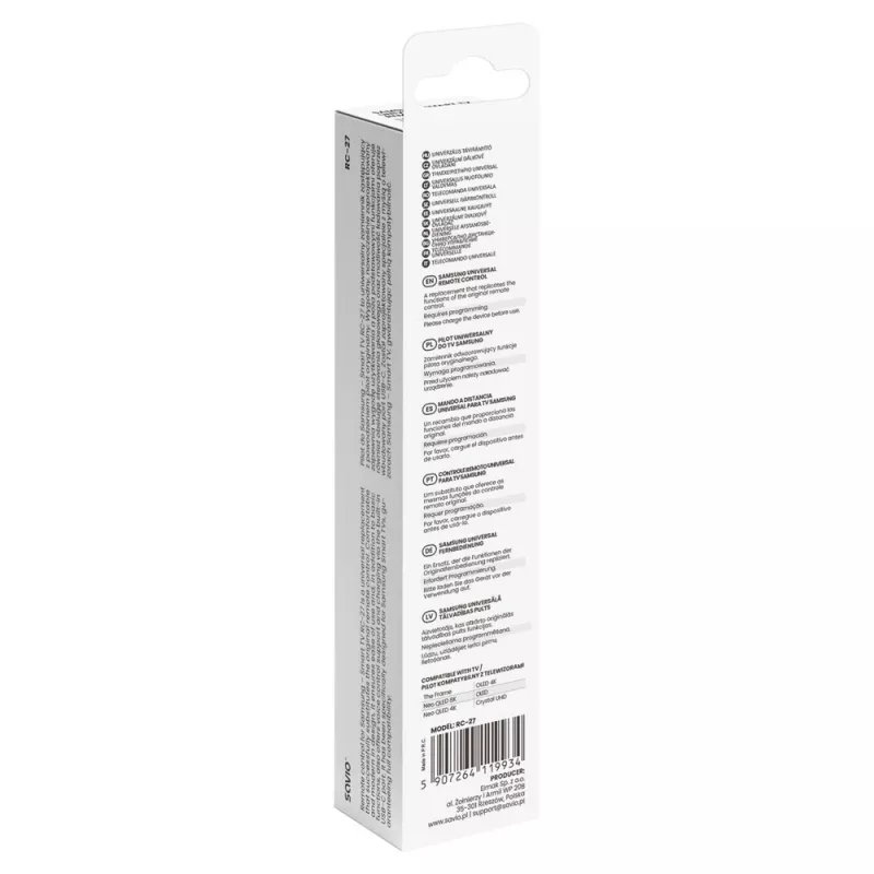 SAVIO RC-27 Universālais rezerves tālvadības pults Samsung Smart TV – melna