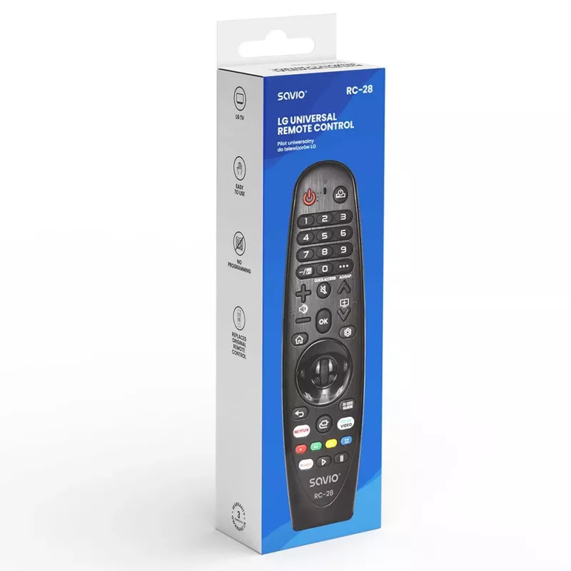 SAVIO RC-28 Universāls aizvietojošs tālvadības pults LG Smart TV