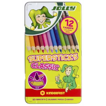 SAX 12 Jolly Supersticks Classic Kinderfest Krāsainie Zīmuļi Jauktas Krāsas