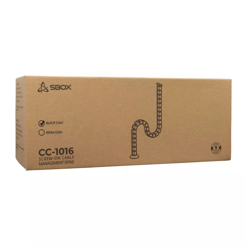 Sbox CC-1016B kabeļu pārvaldība, melna