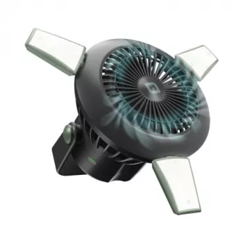 SBS Portatīvais Ventilators ar 4000mAh Power Bank, LED Lampu un Saules Lādēšanu