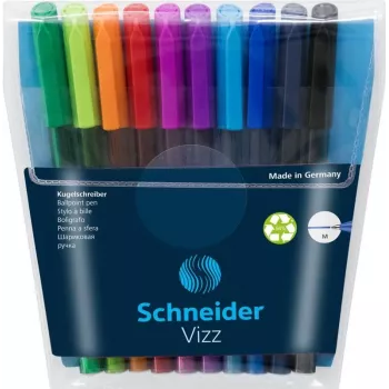 Schneider Vizz M lodīšu pildspalvu komplekts, 10 dažādās krāsās, vidējs (M) 102290
