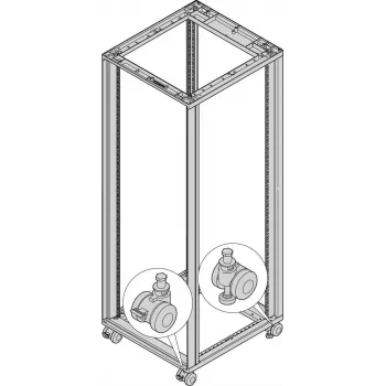 SCHROFF riteņu komplekts ar regulējamiem balstiem, 400 kg, 60 mm riteņi, 4 gab. 27230068