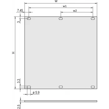 SCHROFF priekšējais panelis 3U 63HP anodēts alumīnijs 30808067