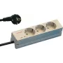 SCHROFF STDL Schuko kontaktligzdu sadalītājs, 3 ligzdas, 184 mm, alumīnijs, sudraba/melns 60110200