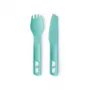 Sea To Summit Passage Cutlery Set Blue - 3-detaļu kempinga galda piederumu komplekts (dakša, karote, nazis) - stikla šķiedras pastiprināts neilons - bez BPA - trauku mazgājamā mašīnā drošs - saliekams dizains ar mini karabīni