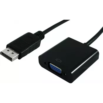 SECOMP STANDARD DisplayPort uz VGA adaptera kabelis, DP male uz VGA female, 1m, melns (S3201-10)