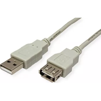 SECOMP STANDARD USB 2.0 pagarinājuma kabelis, Type A male uz female, bēšs, 0,8 m (S3111)