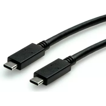 SECOMP STANDARD USB 3.2 Gen 2 kabelis, E-Mark, USB-C uz USB-C, taisns, 10 Gbit/s, 100W, melns, 1 m (S3521)