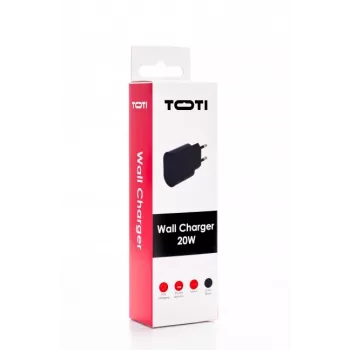 SEEK TOTI 20W USB-C PD Fast Wall Charger, Melns